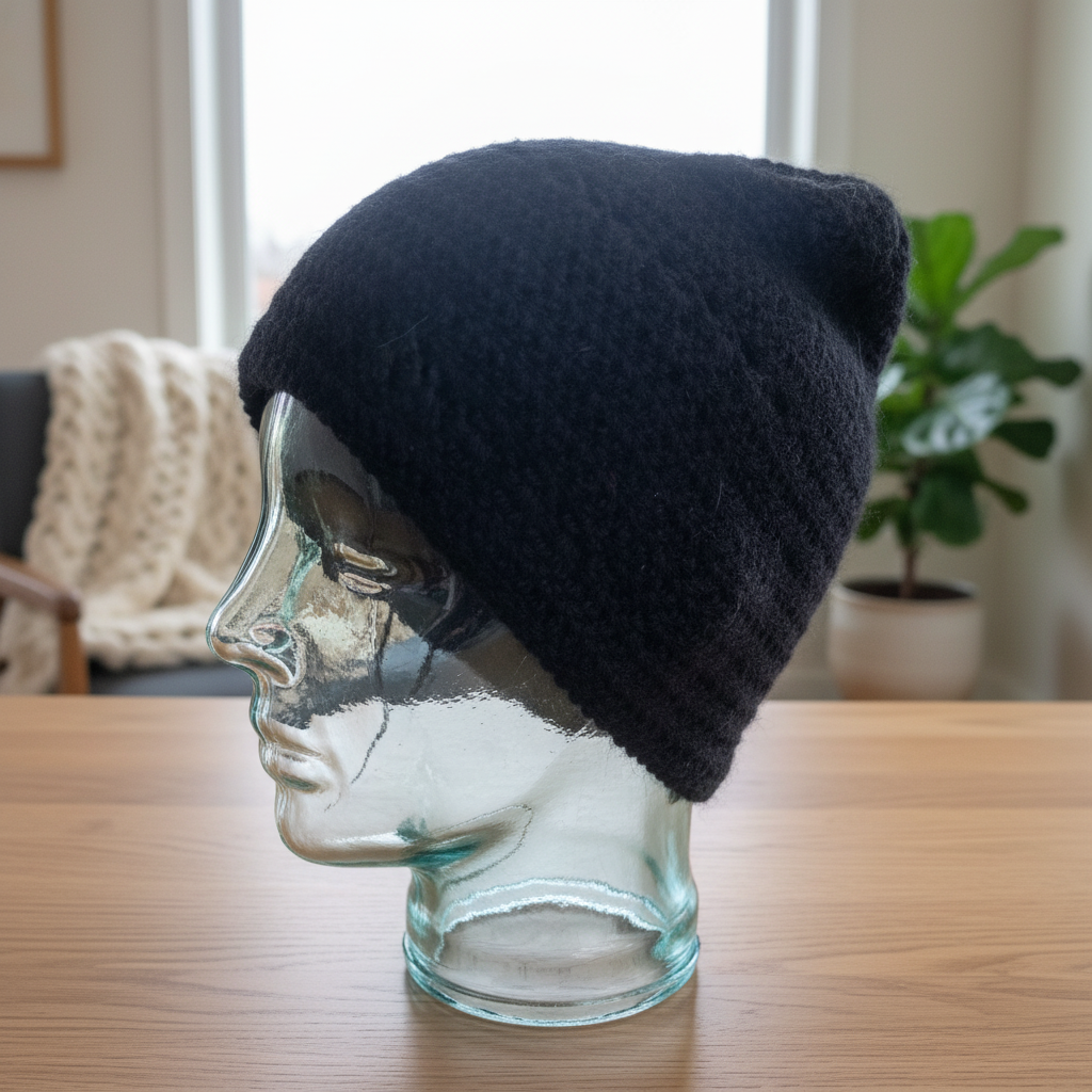 Handgestrickte Alpakahaube